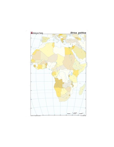 MAPA MUDO COLOR DIN A4 AFRICA POLITICO