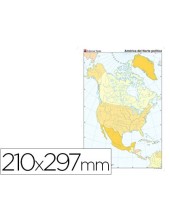 MAPA MUDO COLOR DIN A4 AMERICA NORTE POLITICO