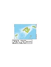MAPA MUDO COLOR DIN A4 ISLAS BALEARES FISICO 2