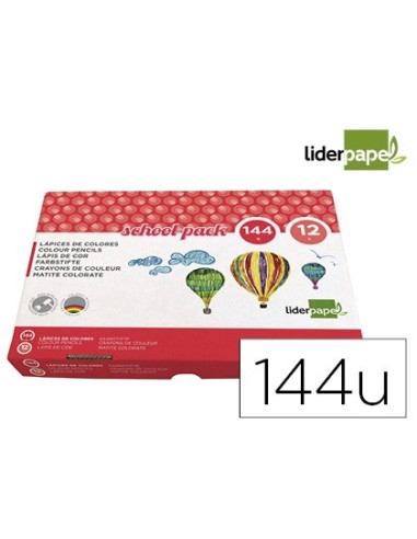 LAPICES COLORES SCHOOL PACK 144 UD.12 COLORES X 12 UDS.