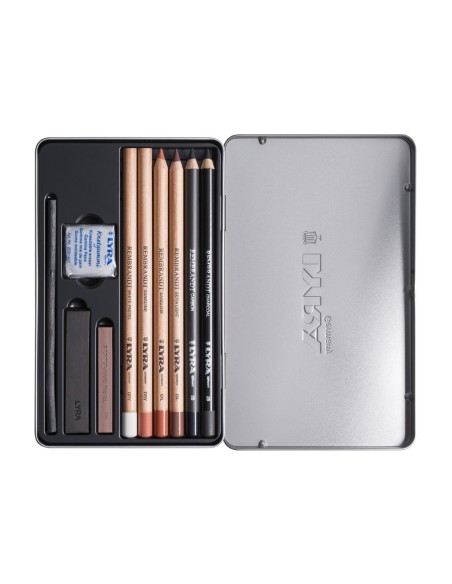 LAPICES LYRA REMBRANDT MONOCROMO ACCESORIOS ESBOZOS C.METALICA 11 UDS