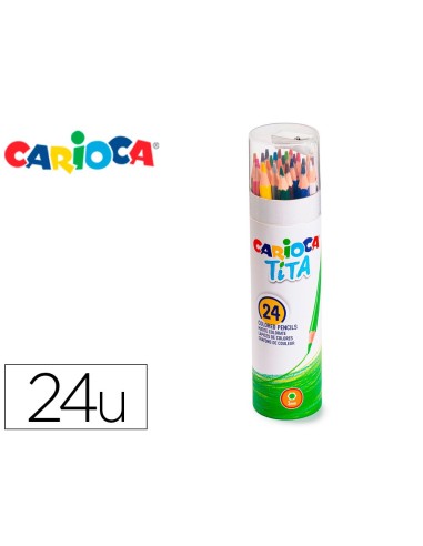 LAPICES CARIOCA TITA MINA 3MM TUBO METAL 24 SURT.+ SACAPUNTAS