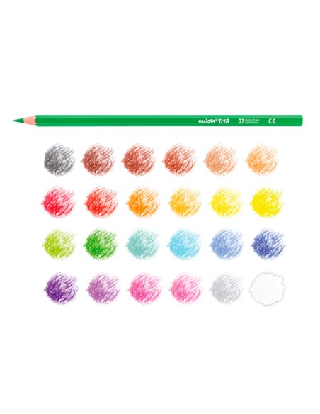 LAPICES CARIOCA TITA MINA 3MM TUBO METAL 24 SURT.+ SACAPUNTAS