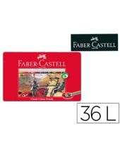 LAPICES DE COLORES FABER CASTELL CAJA METALICA DE 36 COLORES SURTIDOS