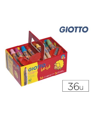 LAPICES COLORES GIOTTO BEBE SUPER SCHOOLPACK 36UD.+3 SACAPUNTAS