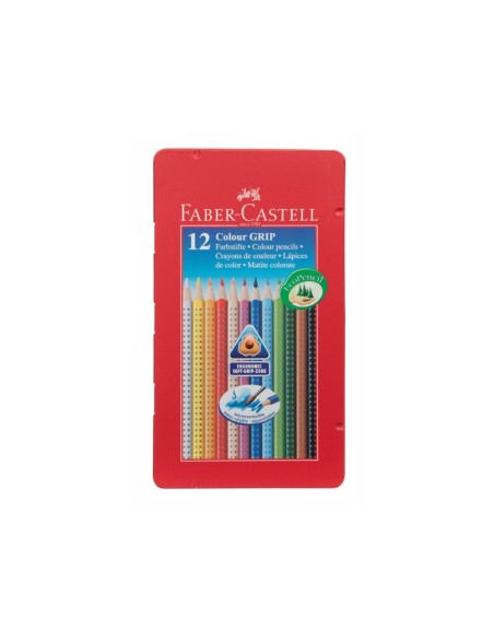LAPICES COL.FABER CASTELL ACUARELABLE GRIP TRIANGULA MET 12 COL.SURT.