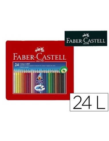 LAPICES COL.FABER CASTELL ACUARELABLE GRIP TRIANGULA MET 24 COL.SURT.