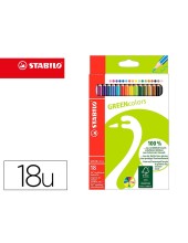 LAPICES STABILO GREEN COLORS CERTIFICADO FSC  CARTON 18 UD.SURT.