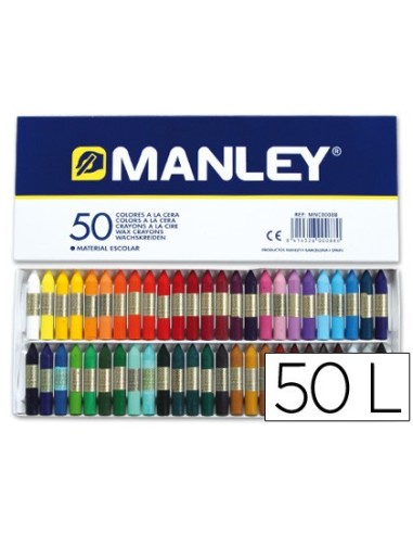 LAPICES CERA MANLEY CAJA 50 COL.REF.150