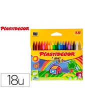 LAPICES CERA PLASTIDECOR CAJA 18 COL.