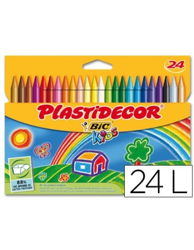 LAPICES CERA PLASTIDECOR CAJA 24 COL.