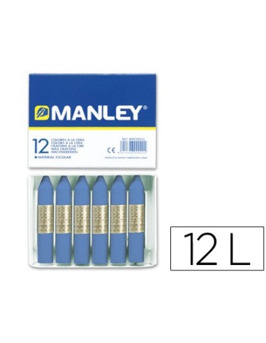 LAPICES CERA MANLEY UNICOLOR AZUL ULTRAMAR -CAJA DE 12 N.18