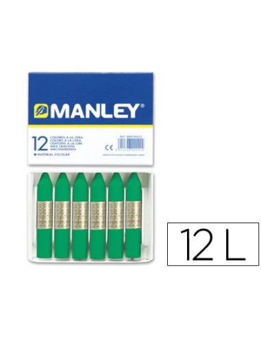 LAPICES CERA MANLEY UNICOLOR VERDE NATURAL -CAJA DE 12 N.21