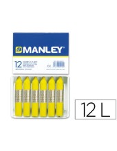 LAPICES CERA MANLEY UNICOLOR AMARILLO LIMON -CAJA DE 12 N.2