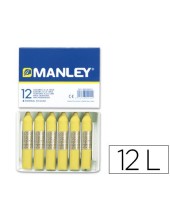 LAPICES CERA MANLEY UNICOLOR AMARILLO CLARO -CAJA DE 12 N.4