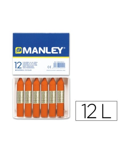 LAPICES CERA MANLEY UNICOLOR NARANJA -CAJA DE 12 N.6