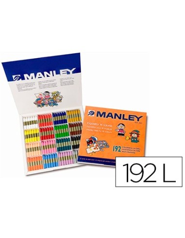 LAPICES CERA MANLEY CAJA DE 192 UNIDADES 16 COLORES SURTIDOS