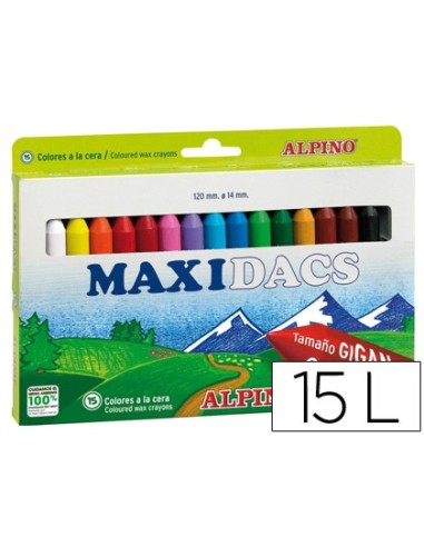 LAPICES DE CERA ALPINO MAXIDACS CAJA DE 15 COLORES SURTIDOS DX050216