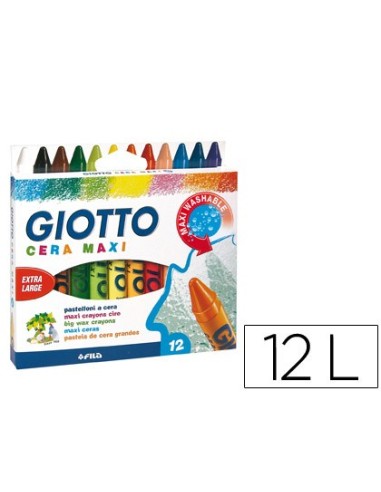 LAPICES CERA GIOTTO MAXI CAJA DE 12 COLORES