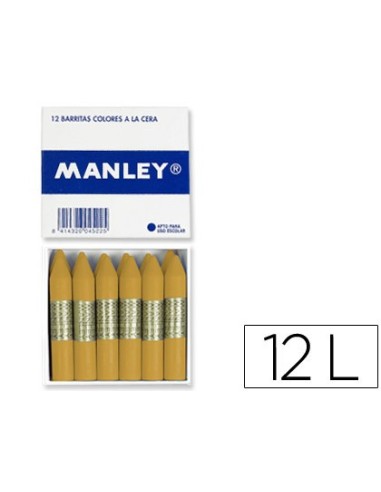 LAPICES DE CERA MANLEY UNICOLOR OCRE MADERA CAJA DE 12 N.64