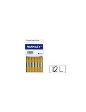 LAPICES DE CERA MANLEY UNICOLOR OCRE MADERA CAJA DE 12 N.64 2