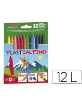 LAPICES CERA PLASTIALPINO CAJA DE 12 COLORES PA000012