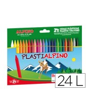 LAPICES CERA PLASTIALPINO CAJA DE 24 COLORES PA000024