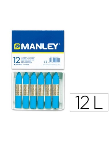 LAPICES CERA MANLEY UNICOLOR AZUL COBALTO Nº 20 CAJA 12