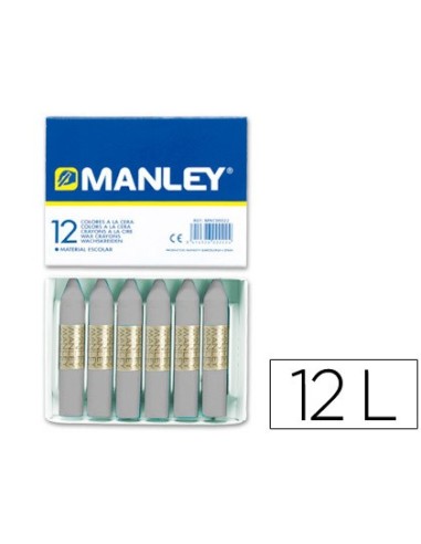 LAPICES CERA MANLEY UNICOLOR GRIS Nº 72 CAJA 12