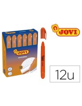 MARCADOR DE CERA GEL JOVI FLUORESCENTE NARANJA CAJA DE 12 UD.