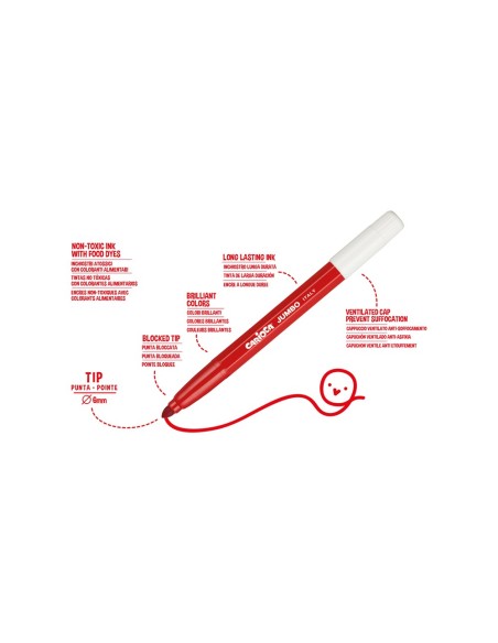 ROTULADOR CARIOCA JUMBO C/6 COL.PUNTA GRUESA