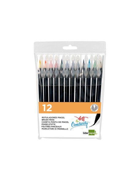 ROTULADORPUNTA PINCEL EXTRA SUAVE ESTUCHE 12 UD.SURT.