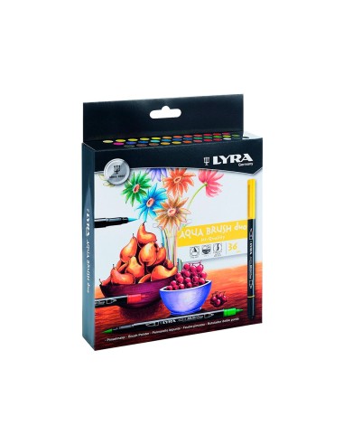 ROTULADOR LYRA AQUA BRUSH DUO CAJA 36 SURT.