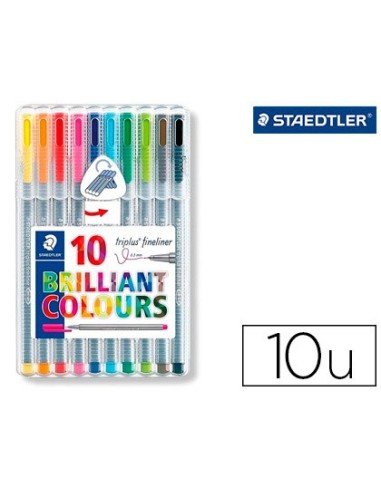 ROTULADOR STAEDTLER TRIPLUS BROADLINER 338 ESTUCHE PLASTICO 10 SURT