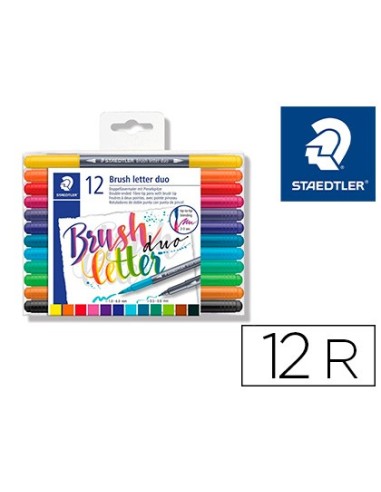 ROTULADOR STAEDTLER 3004 DOBLE PUNTA HAND LETTERING 12 UD.SURT.