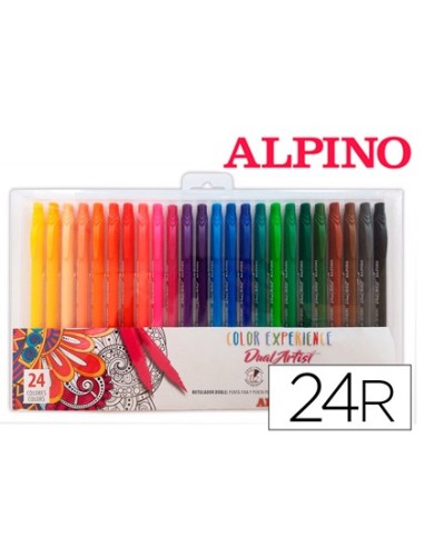 ROTULADOR ALPINO DUAL ARTIST EXPERIENCE ESTUCHE 24UNIDADES SURT.