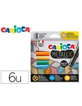 ROTULADOR CARIOCA METALLIC PUNTA MAXI 6MM CAJA 6 SURT.