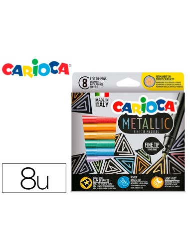 ROTULADOR CARIOCA METALLIC FINA CAJA 8 SURT.