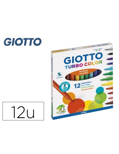 ROTULADOR GIOTTO TURBO COLOR CAJA 12 COL.LAVABLES C/PUNTA BLOQUEADA