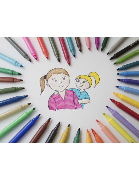 ROTULADOR GIOTTO TURBO COLOR CAJA 12 COL.LAVABLES C/PUNTA BLOQUEADA