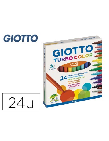 ROTULADOR GIOTTO TURBO COLOR CAJA 24 COL.LAVABLES C/PUNTA BLOQUEADA