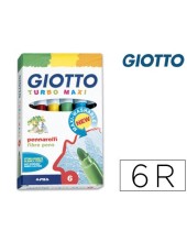 ROTULADOR GIOTTO TURBO-MAXI CAJA 6 COL.LAVABLES C/PUNTA BLOQUEADA