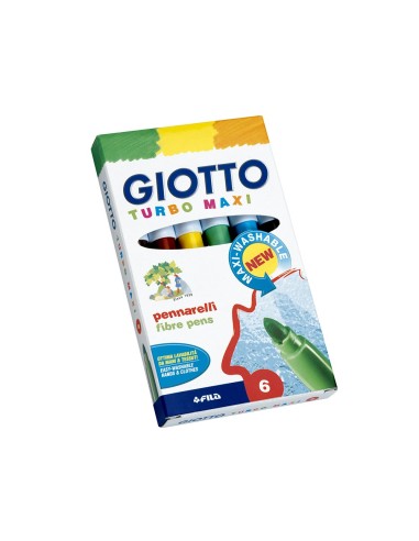 ROTULADOR GIOTTO TURBO-MAXI CAJA 6 COL.LAVABLES C/PUNTA BLOQUEADA