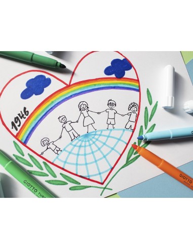 ROTULADOR GIOTTO TURBO-MAXI CAJA 12 COL.LAVABLES C/PUNTA BLOQUEADA