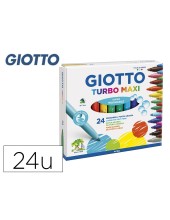 ROTULADOR GIOTTO TURBO-MAXI CAJA 24 COL.LAVABLES C/PUNTA BLOQUEADA