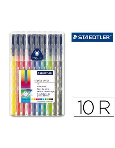 ROTULADOR STAEDTLER TRIPLUS ESTUCHE 10 COL.