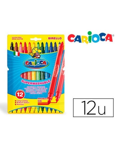 ROTULADOR CARIOCA BIRELO BIPUNTA CAJA 12 COL.