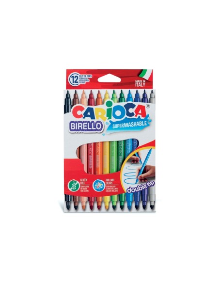 ROTULADOR CARIOCA BIRELO BIPUNTA CAJA 12 COL.