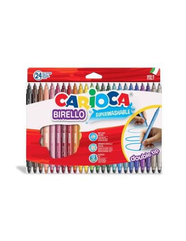 ROTULADOR CARIOCA BIRELO BIPUNTA CAJA 24 COL.