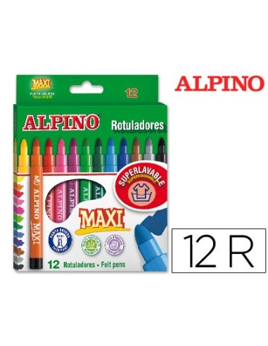 ROTULADOR ALPINO MAXI CAJA 12 COL.